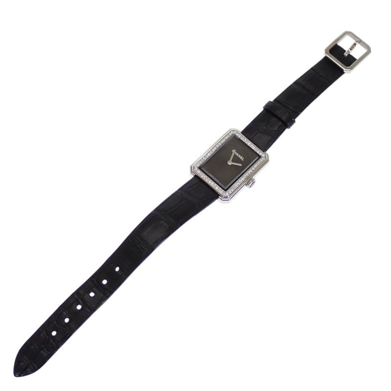 Chanel Boyfriend Watch Diamond Stainless Steel Leather Quartz Black Dial — view 3
