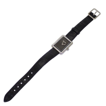 Chanel Boyfriend Watch Diamond Stainless Steel Leather Quartz Black Dial — view 3