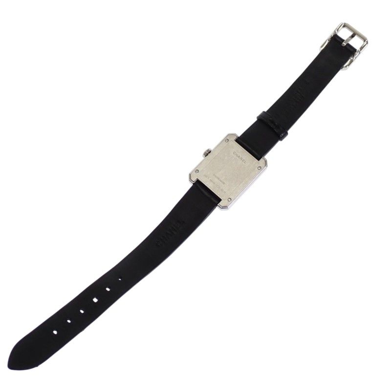 Chanel Boyfriend Watch Diamond Stainless Steel Leather Quartz Black Dial — view 6