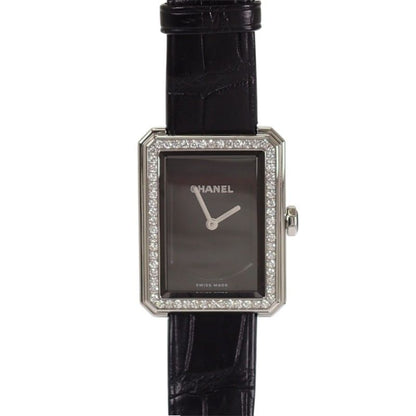 Chanel Boyfriend Watch Diamond Stainless Steel Leather Quartz Black Dial — view 2