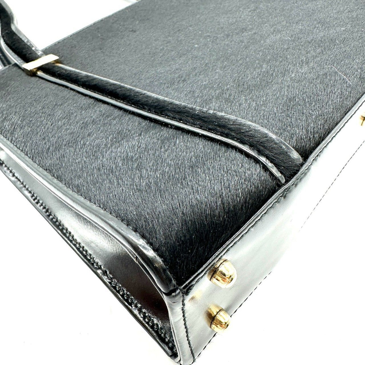 Gucci Shoulder Bag Tote Calf Hair Leather Black — view 5