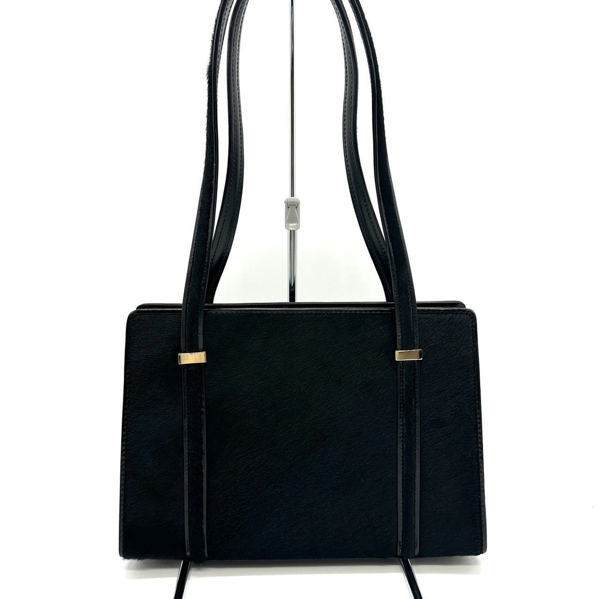 Gucci Shoulder Bag Tote Calf Hair Leather Black