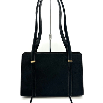Gucci Shoulder Bag Tote Calf Hair Leather Black