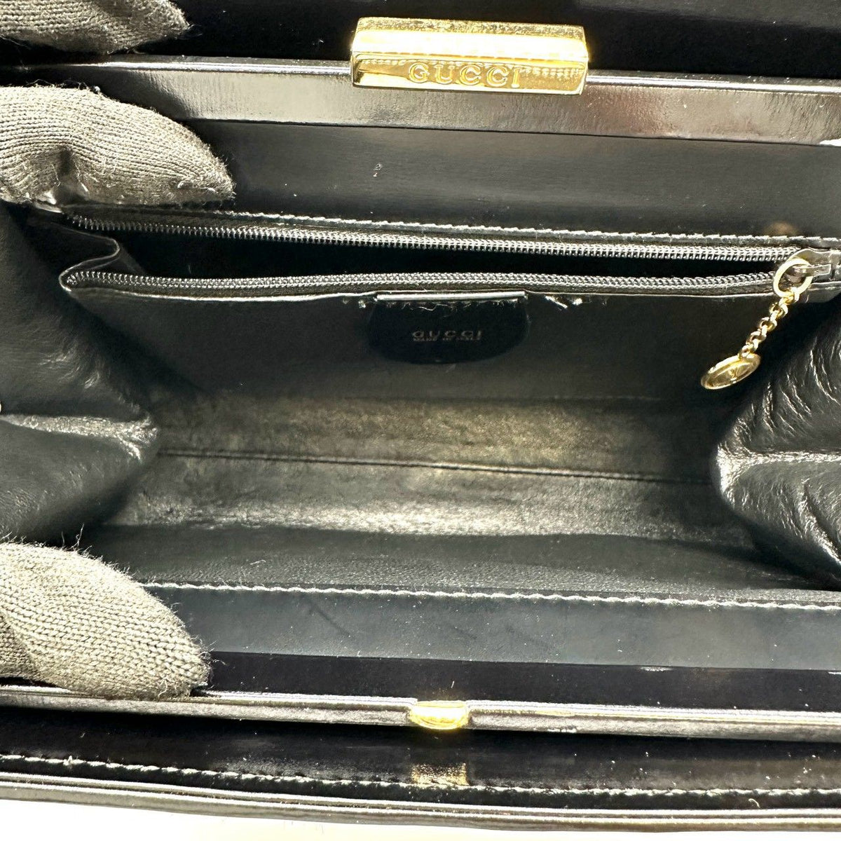 Gucci Shoulder Bag Tote Calf Hair Leather Black — view 7