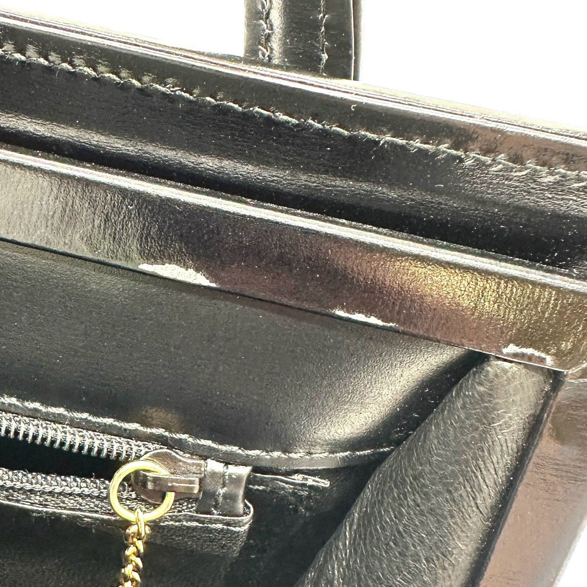 Gucci Shoulder Bag Tote Calf Hair Leather Black — view 8