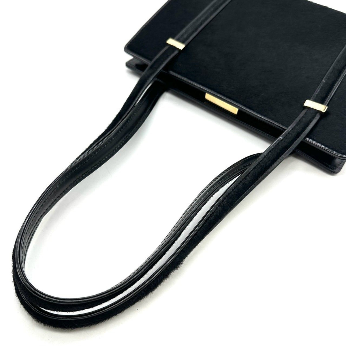 Gucci Shoulder Bag Tote Calf Hair Leather Black — view 6