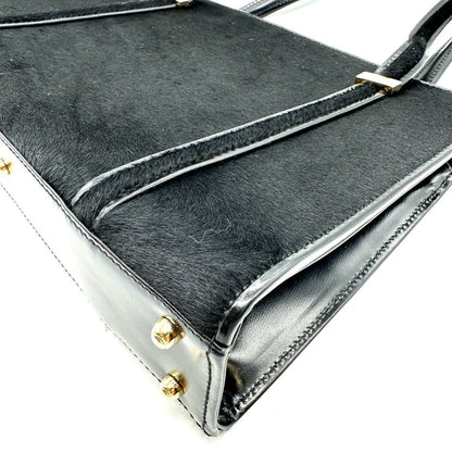 Gucci Shoulder Bag Tote Calf Hair Leather Black — view 4