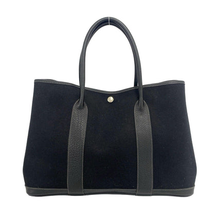 Hermes Garden Party PM Toile Officier Negonda Leather Tote Bag Black — view 3