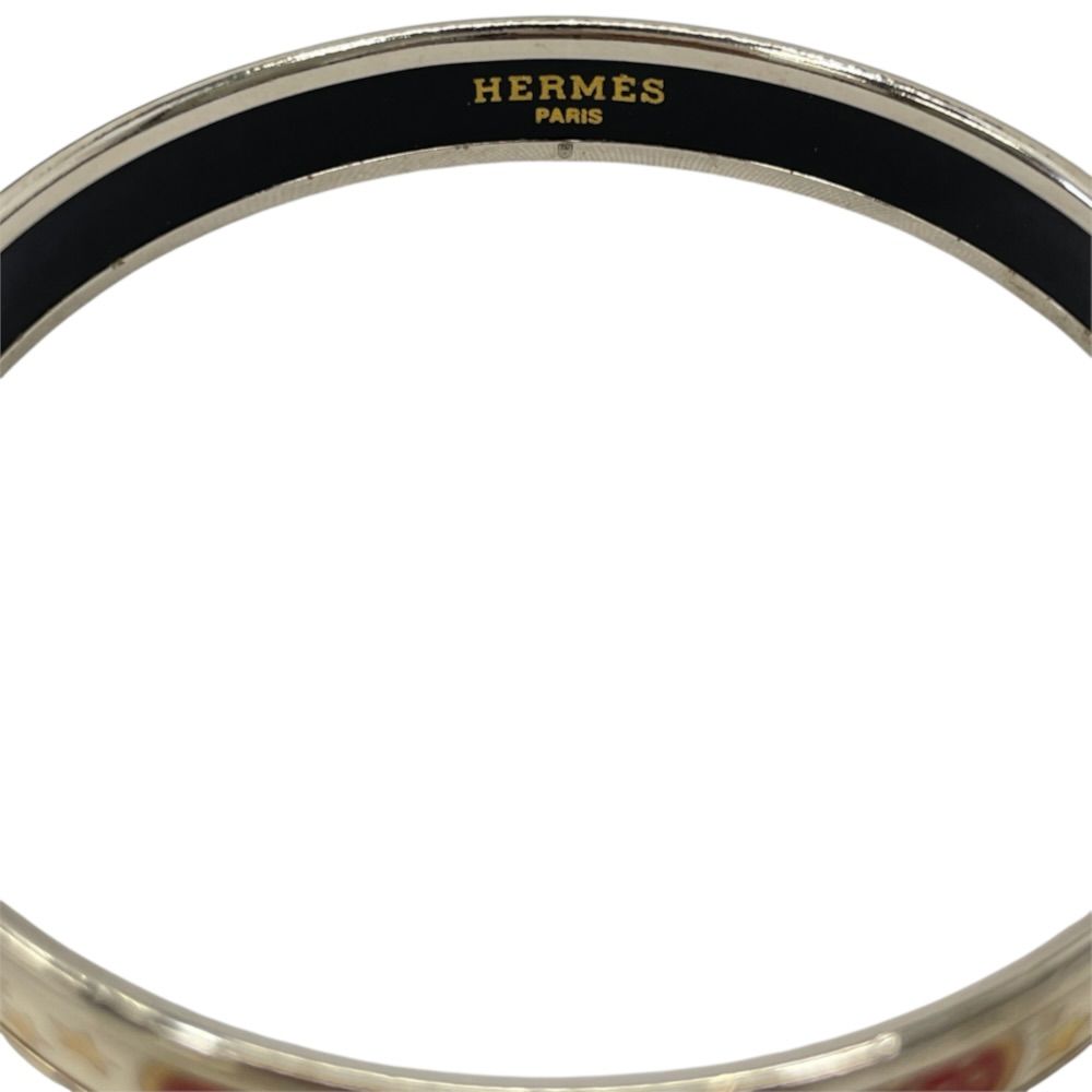 Hermes Bangle Enamel PM Cloisonne Sun Motif Silver Bracelet — view 5