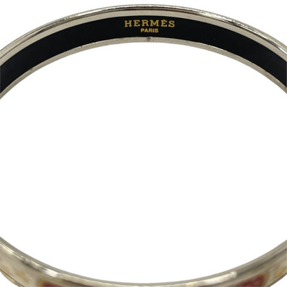 Hermes Bangle Enamel PM Cloisonne Sun Motif Silver Bracelet — view 5