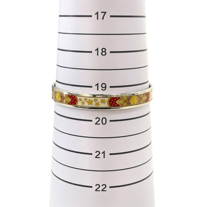 Hermes Bangle Enamel PM Cloisonne Sun Motif Silver Bracelet — view 8