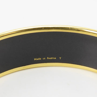 Hermes Bracelet Enamel GM Indian Motif Metal Green Blue Gold Bangle Plated — view 8