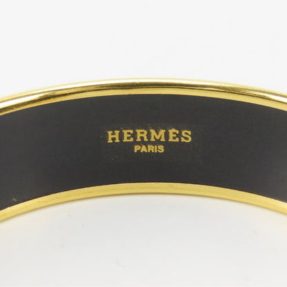 Hermes Bracelet Enamel GM Indian Motif Metal Green Blue Gold Bangle Plated — view 7