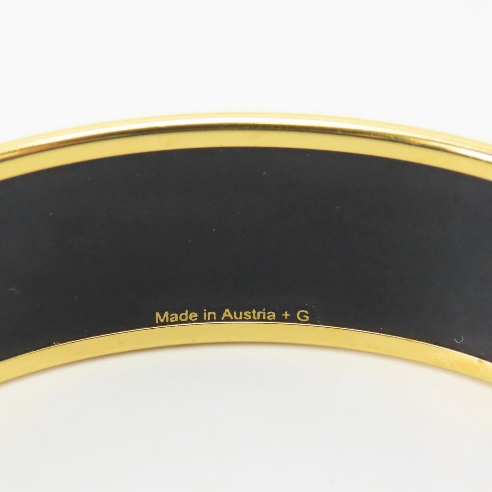 Hermes Bracelet Enamel GM Stripe Metal Multicolor Plated Bangle — view 7