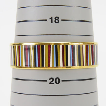 Hermes Bracelet Enamel GM Stripe Metal Multicolor Plated Bangle — view 8