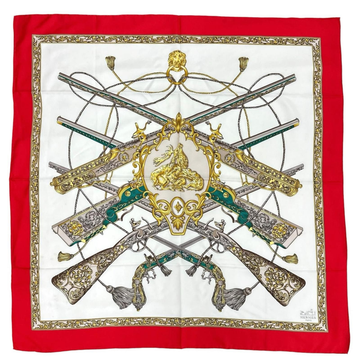 Hermes Carre 90 Diane Scarf Silk White