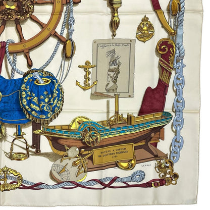 Hermes Musee Scarf Silk White Carre 90 — view 6