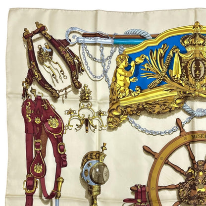 Hermes Musee Scarf Silk White Carre 90 — view 3