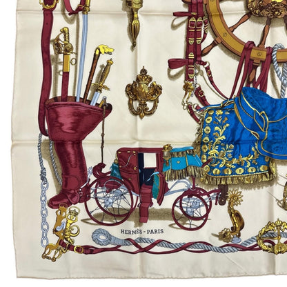 Hermes Musee Scarf Silk White Carre 90 — view 5