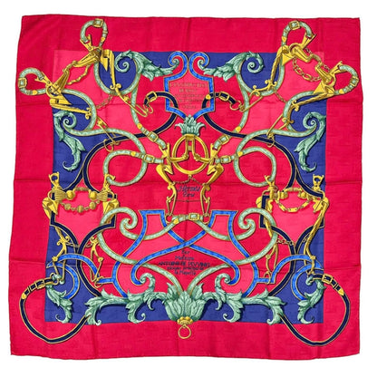 Hermes Carre 90 L'instruction du Roy Scarf Silk Pink Red