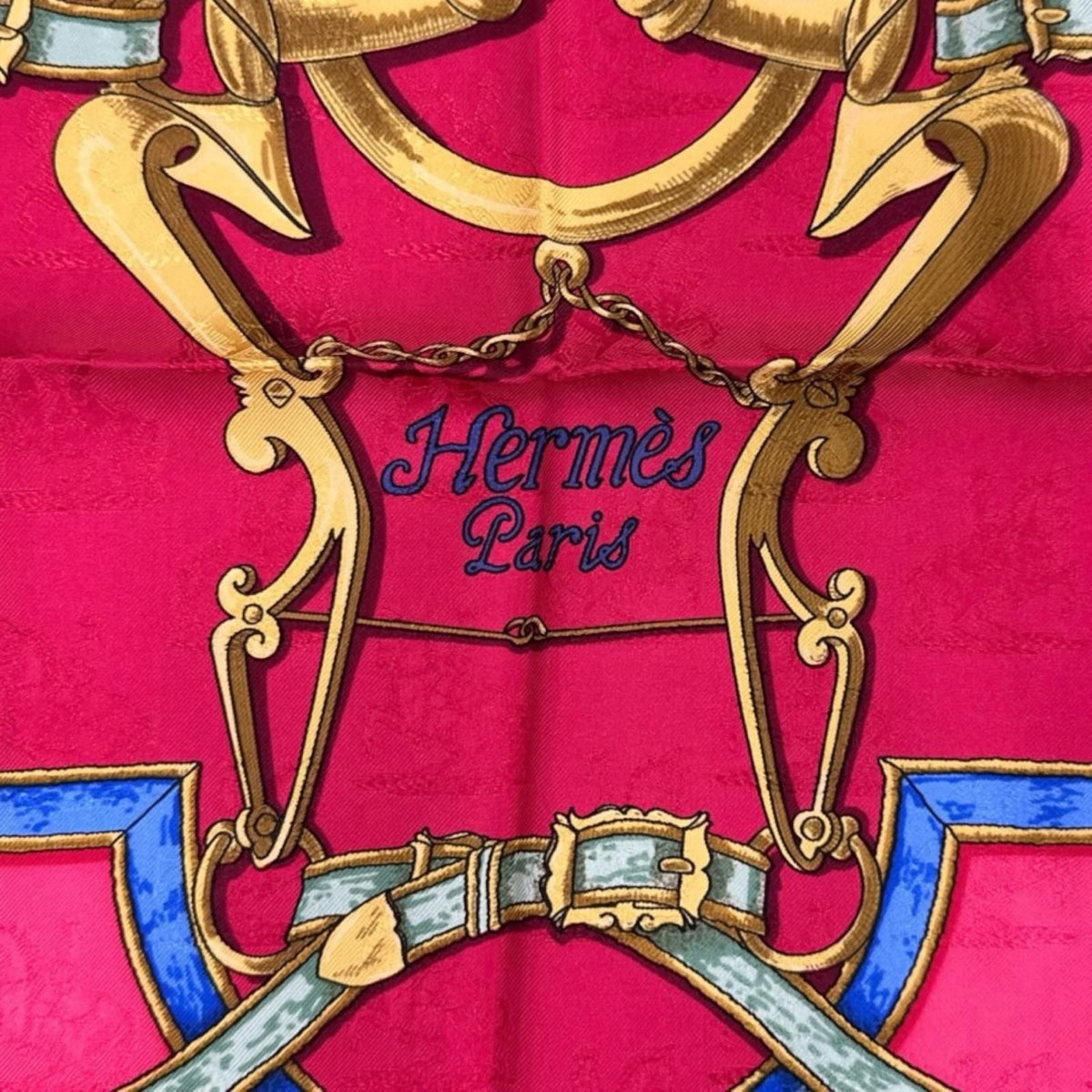 Hermes Carre 90 L'instruction du Roy Scarf Silk Pink Red — view 7