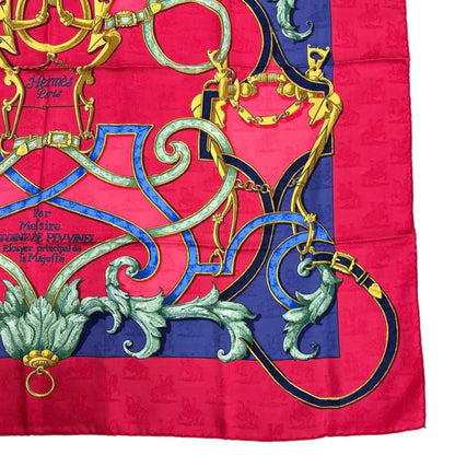 Hermes Carre 90 L'instruction du Roy Scarf Silk Pink Red — view 6