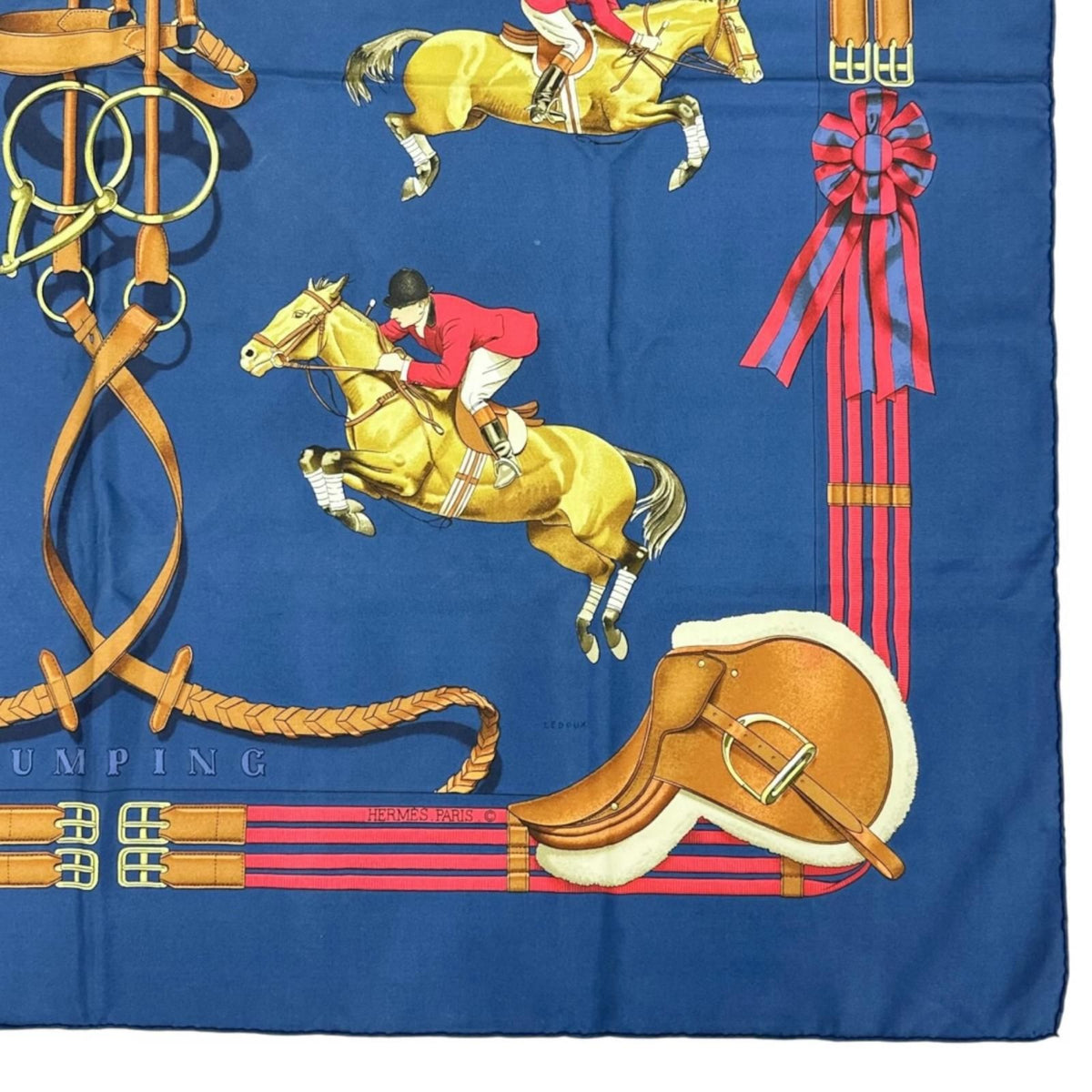 Hermes Carre 90 Jumping Scarf Silk Navy — view 6