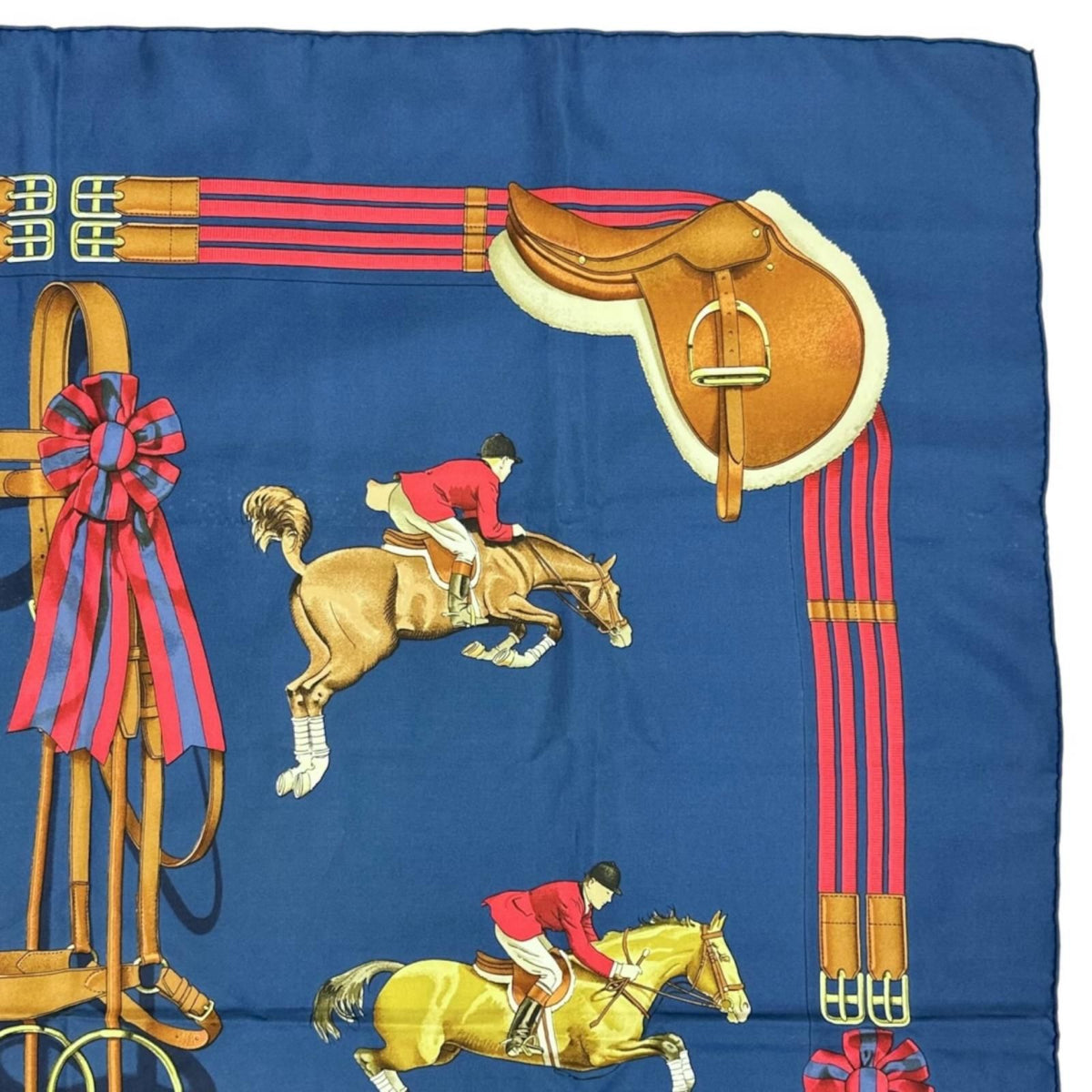 Hermes Carre 90 Jumping Scarf Silk Navy — view 4
