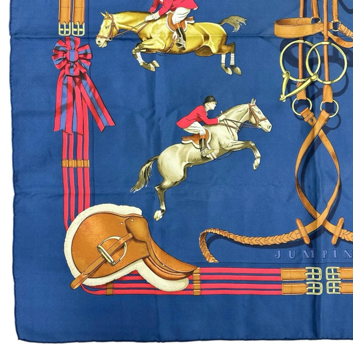 Hermes Carre 90 Jumping Scarf Silk Navy — view 5