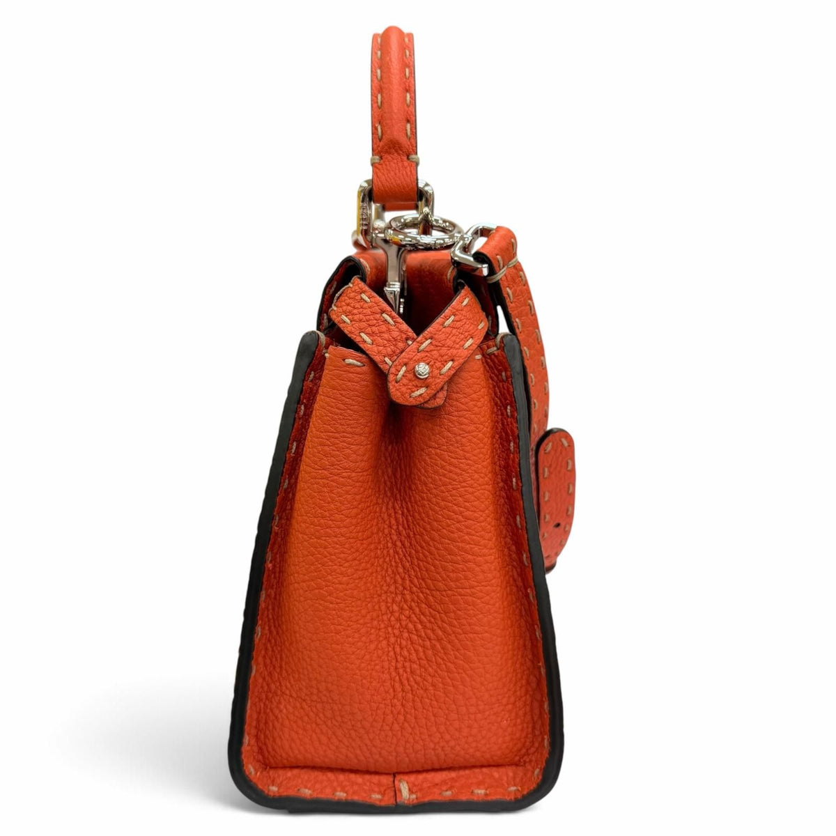 Fendi Selleria Peekaboo Mini Leather 2-Way Shoulder Handbag Orange — view 5