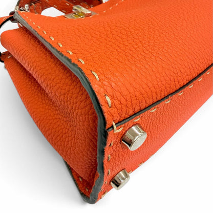 Fendi Selleria Peekaboo Mini Leather 2-Way Shoulder Handbag Orange — view 8