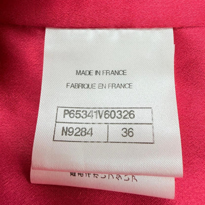 Chanel Wool 100% Lining Silk CC Logo Button Coat Pink FR 36 — view 8