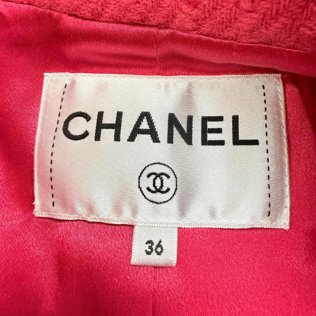 Chanel Wool 100% Lining Silk CC Logo Button Coat Pink FR 36 — view 7