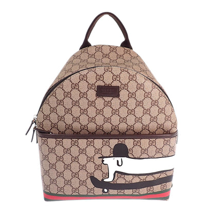 Gucci Euan Roberts GG Children's Dog Print Backpack PU Beige Kids