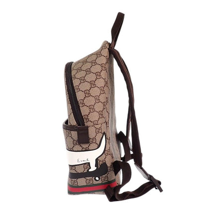 Gucci Euan Roberts GG Children's Dog Print Backpack PU Beige Kids — view 3