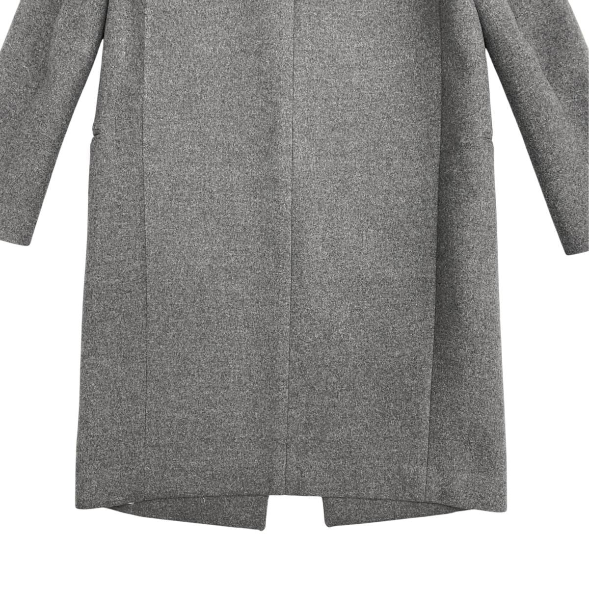 Celine Phoebe Philo Era Crombie Coat Long Chesterfield Gray Wool Polyamide 38 — view 6