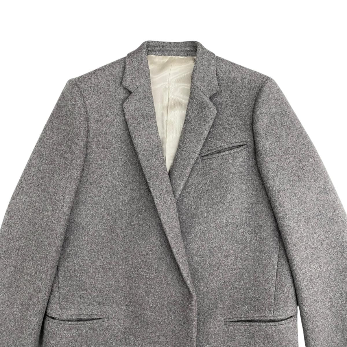 Celine Phoebe Philo Era Crombie Coat Long Chesterfield Gray Wool Polyamide 38 — view 3