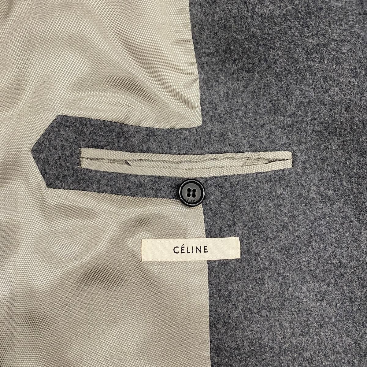 Celine Phoebe Philo Era Crombie Coat Long Chesterfield Gray Wool Polyamide 38 — view 8