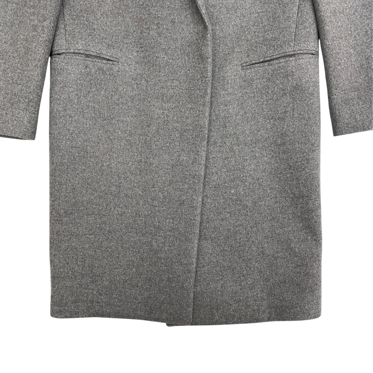 Celine Phoebe Philo Era Crombie Coat Long Chesterfield Gray Wool Polyamide 38 — view 4
