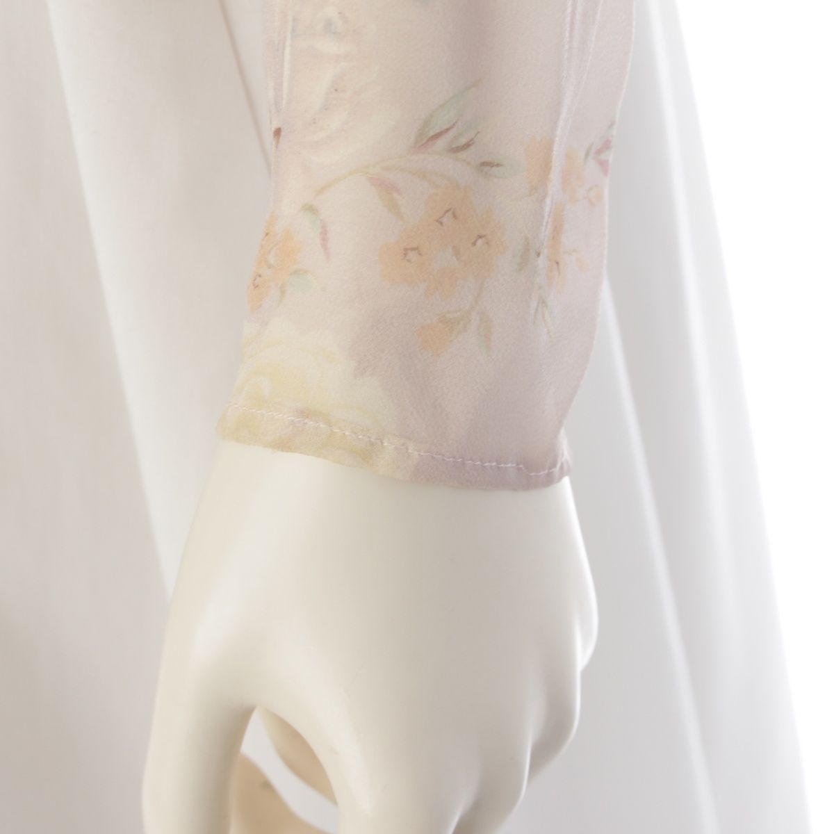 Dior Galliano Era Silk Flower Button Print Blouse Pink 38 — view 6