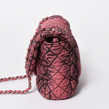 Chanel Quilted 23 Mini Shoulder Bag Denim Pink Black Silver — view 4