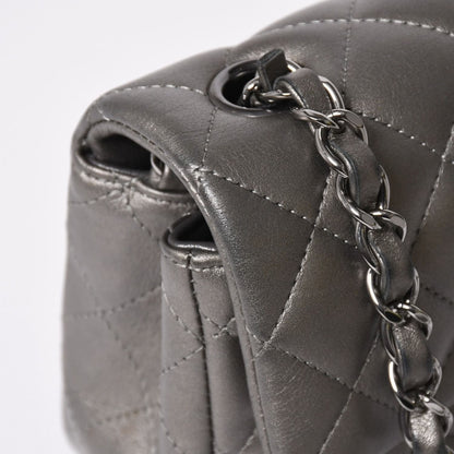 Chanel Quilted 20 S Flap S Chain Shoulder Bag CC Logo Lambskin Silver — view 6