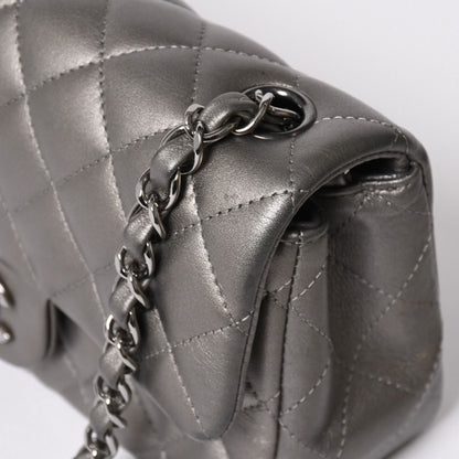 Chanel Quilted 20 S Flap S Chain Shoulder Bag CC Logo Lambskin Silver — view 5