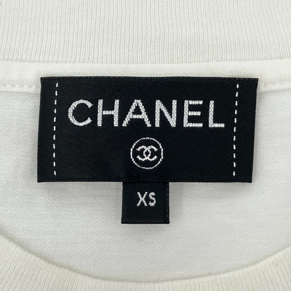 Chanel Graffiti Logo Print CC T-Shirt White Spring Summer Fall Winter XS — view 4