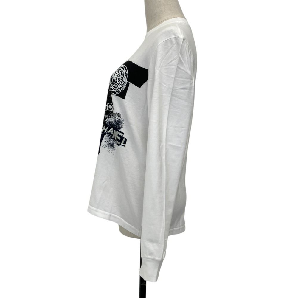 Chanel Graffiti Logo Print CC T-Shirt White Spring Summer Fall Winter XS — view 2