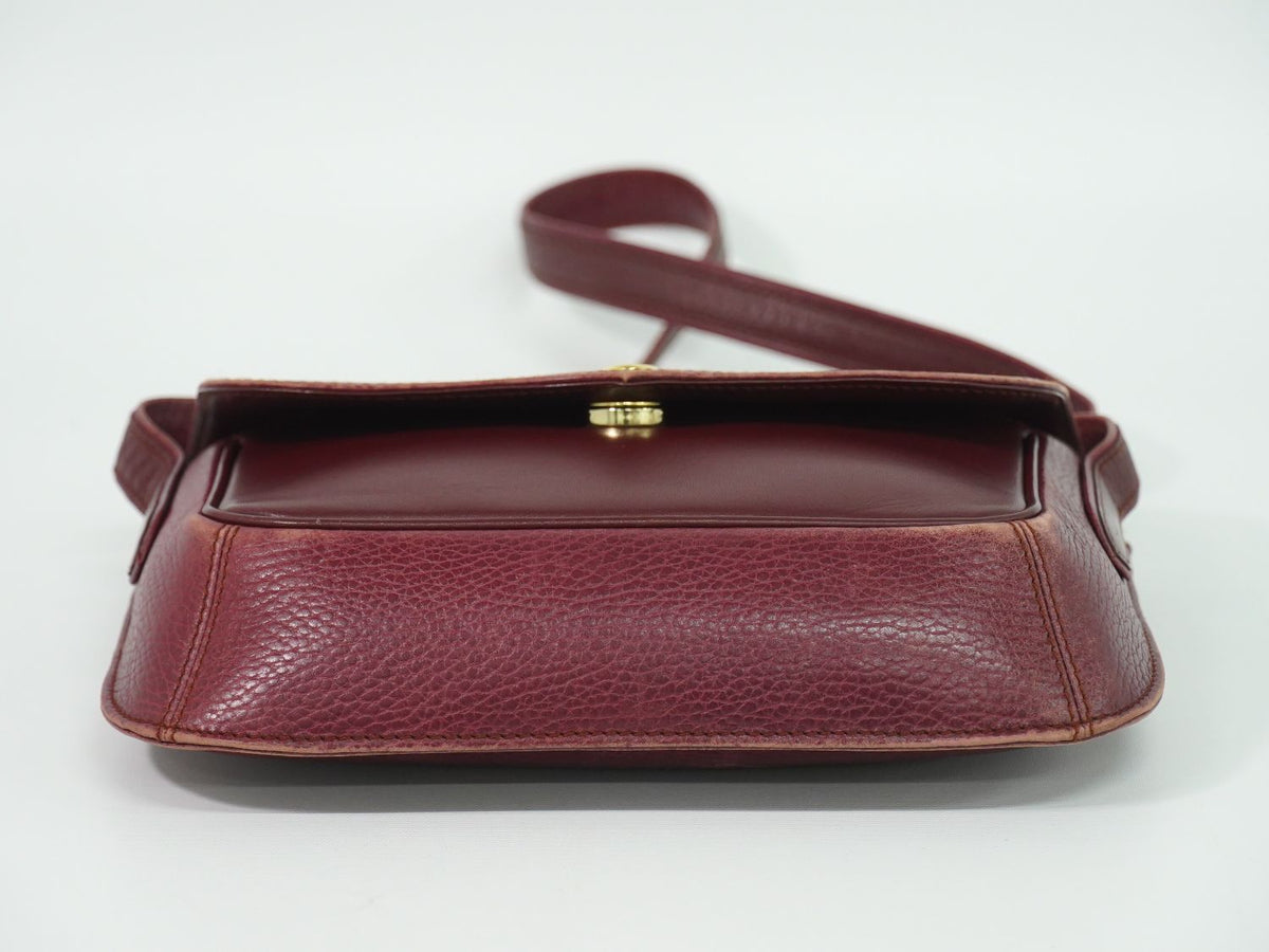 Cartier Must Line Shoulder Bag Pochette Leather Bordeaux — view 3