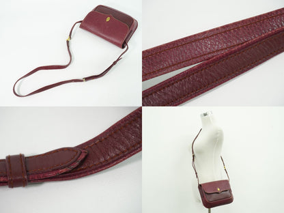 Cartier Must Line Shoulder Bag Pochette Leather Bordeaux — view 6