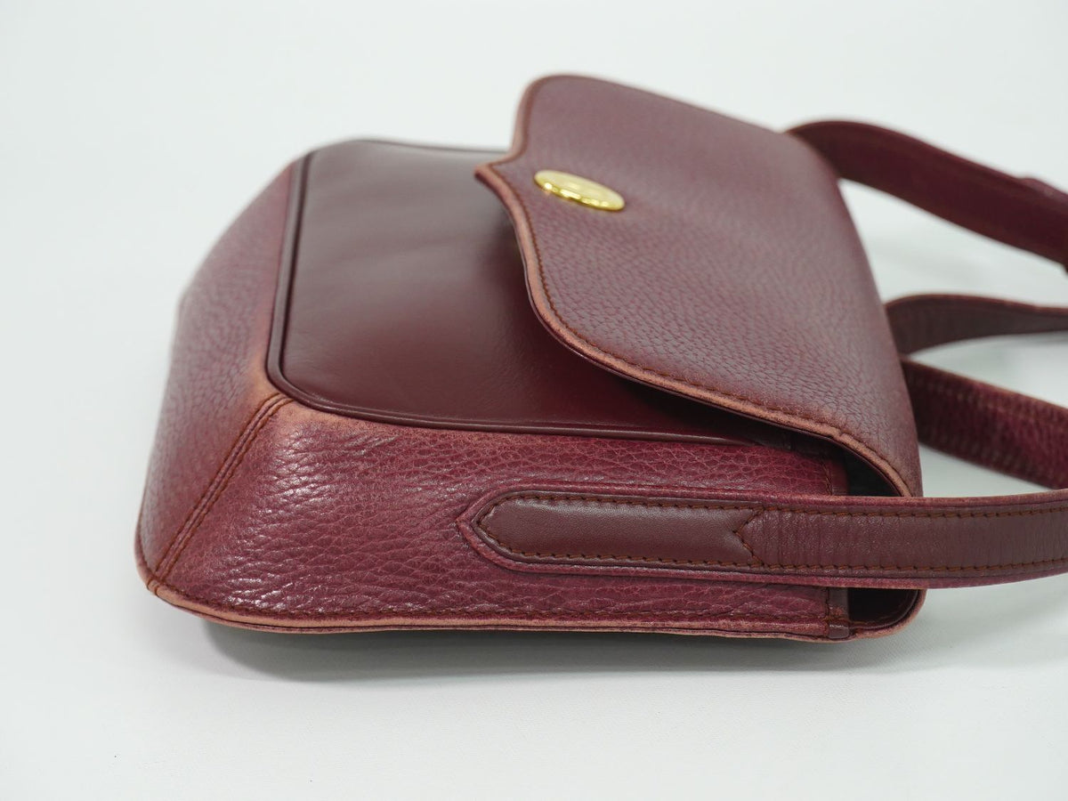 Cartier Must Line Shoulder Bag Pochette Leather Bordeaux — view 4
