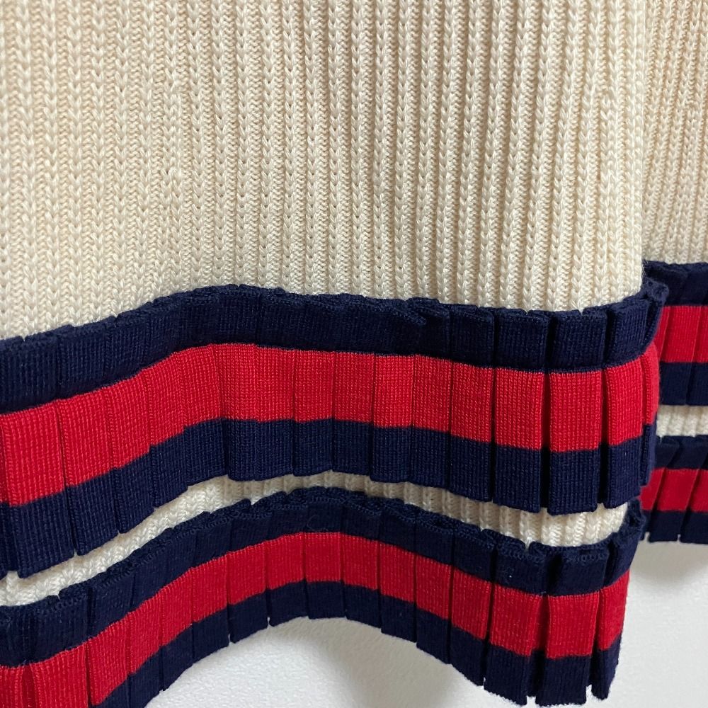 Gucci Web Line Ruffle Knit Skirt Ivory Spring Summer Fall Winter L — view 3