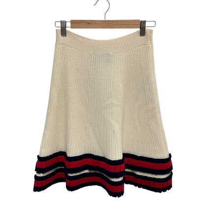 Gucci Web Line Ruffle Knit Skirt Ivory Spring Summer Fall Winter L — view 2
